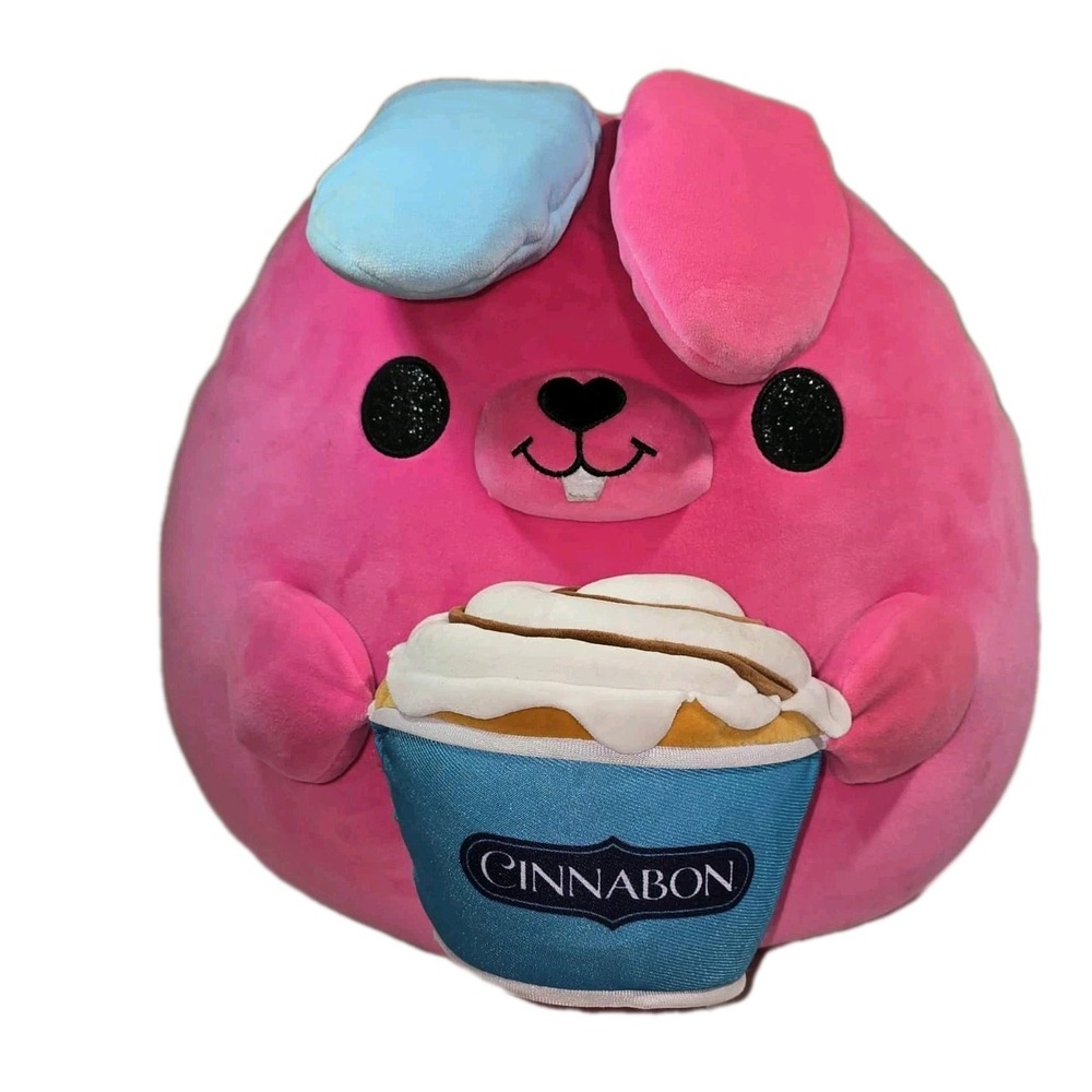 🎀🍩 Cute ZURU Pink Bunny Plush • Cinnabon Collab • Soft‎ Squishy Stuffed Animal